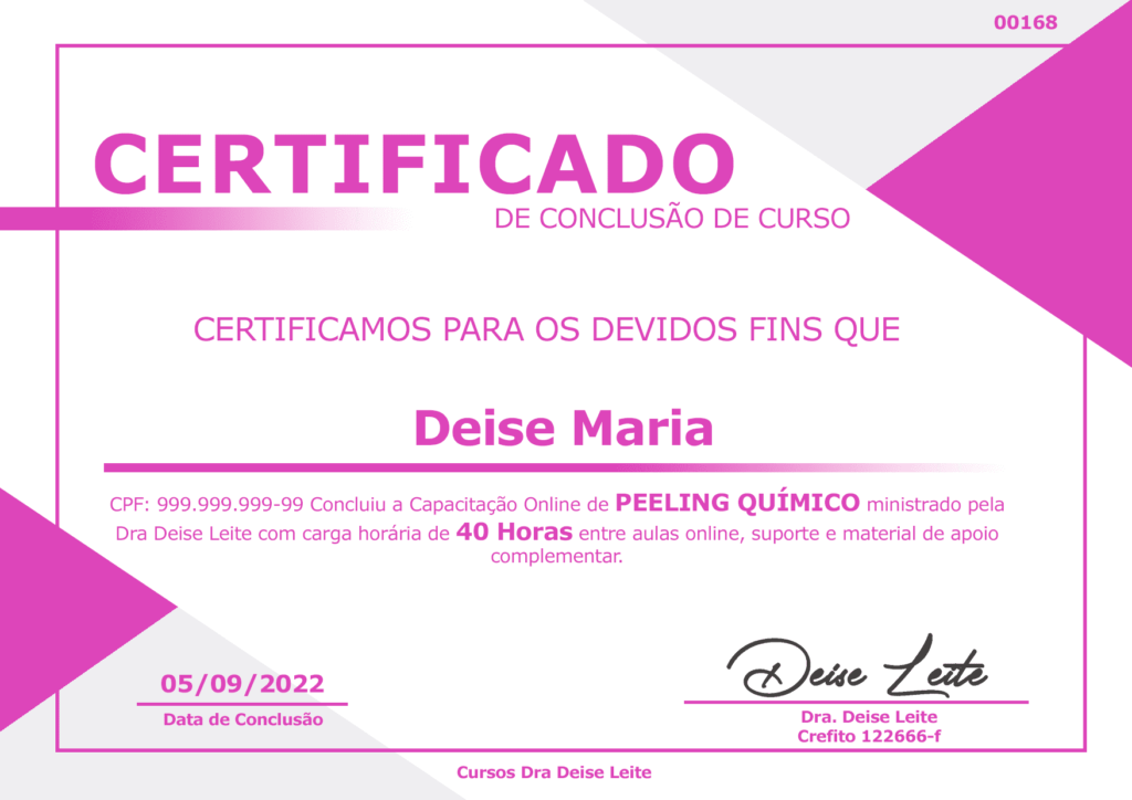 Certificado Curso de Peeling